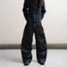 Five-button Unstripped Original Cow 14oz Loose Fixed Color Straight A-shaped Wide-leg Baggy Denim Trousers_mkmklike.com