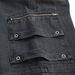 Punk Vintage Washed Workwear Jeans For Men, Trendy Brand With Pocket Zipper Design, Side Straps, Distressed Straight-Leg_mkmklike.com