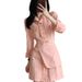 ELLE Pink Denim Women's Autumn New Small Size Workwear Dress Fashionable And Stylish Design_mkmklike.com