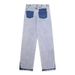 2025 New Style High Waisted Color Blocked Casual Wide Leg Denim Pants For Men Versatile, Loose Fit, Slimming, Floor Length Pants_mkmklike.com