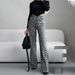 Women's clothing leopard print narrow jeans for women spring new high waist slimming high-end straight trousers for women_mkmklike.com