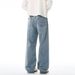 Punk Washed Vintage Jeans Men's Trendy Loose Straight Long Paint Splatter Ink Splash Wide Leg Pants_mkmklike.com