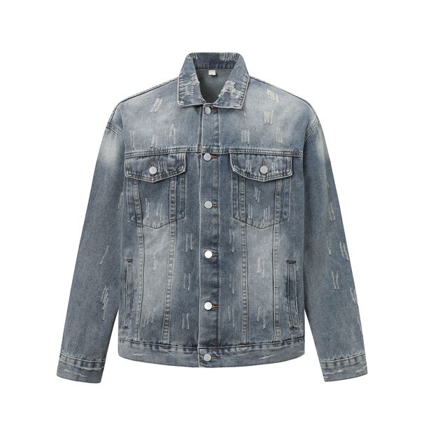 Jiayiku Trendy Brand 2025 Spring New American Washed Water Cut Workwear Cowboy Jacket For Men_mkmklike.com