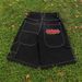 WEXWEAR Embroidered Skateboard Pants Hip Hop Denim Shorts For Men_mkmklike.com