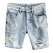 Men's Denim Summer New Loose Five-Point Korean Style Trendy Ripped Casual Street Fashion Versatile Mid-Length Shorts_mkmklike.com