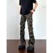 American Retro Camouflage Multi-pocket Jeans Men's Spring And Autumn New Hip-hop Straight And Thin Tooling Pants_mkmklike.com