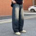 Vintage Washed Blue Straight Leg Jeans For Men – Korean Style Denim Pants For Summer_mkmklike.com