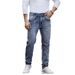 Plus Size Men's Jeans Stretch Slim Fit Trendy Embroidered High Street Straight Leg Pants_mkmklike.com