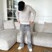 Y2K Retro Flare Wahed Ditreed Dollar Embroidery Denim Pant Men Trend Old Money Clean Streetwear Wide Leg Baggy_mkmklike.com