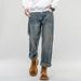 New Spring Jeans Men's Harlan Fit Loose Double Craft Retro Washed Tide Brand Youth Middle Waist Large Size_mkmklike.com