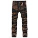 Men's Straight Leg Slim Fit Stretch Jeans Irregular Patterns Multiple Embellishments Heavy Duty Craftsmanship Denim_mkmklike.com