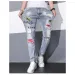 Men's Jeans Autumn Designer Many Ripped Holes Patches Luxury Clothing Korean Slim-fit Beggar Trousers Trendy Brand_mkmklike.com