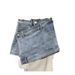 Women's Clothing Design Denim Shorts Women's High Waist Versatile Wide Leg Hot Pants Slim A Line Pants Skirt_mkmklike.com