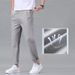 Ice Silk Men's Pants 2026 Summer New Thin Business Casual Trousers Street Y2K Elastic Waist Breathable Straight Leg_mkmklike.com