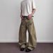 Vintage Anti-pocket Design Embroidered Letter Jeans Men's Scimitar Cleanfit Deconstruction Straight Tube Slightly Elongated Pants_mkmklike.com