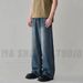 American Style Color-Block Jeans For Men Spring Summer Vintage Trendy Youthful Handsome Loose Versatile Casual Pants_mkmklike.com