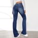 Women's High Waist Flare Jeans - Stretch Denim Bootcut Pants For Work & Casual, Slimming Washed Blue Trousers (S-XXL)_mkmklike.com