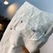 Men's Loose Distressed Denim Shorts Casual Streetwear White Washed Crochet Hem Mid-Length Summer Shorts_mkmklike.com