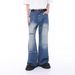 Distressed Raw Hem Relaxed Fit Straight Leg Jeans For Men & Women - High Street Hip Hop Denim Pants With Mid Rise_mkmklike.com