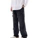 Men's Clothing High Street Heavy Washed Jeans Men's Straight Loose Velcro Multi Pocket Wide Leg Overalls Trend_mkmklike.com