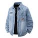 Men's Clothing Printed Denim Jacket Men's Autumn New Foreign Trade Loose Letter Long Sleeved Top Trendy Casual Men's Jacket_mkmklike.com