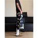 Men's Clothing Unisex Retro Street Style Denim Shorts All Over Daisy Print Loose Wide Leg Capri Pants Unique Design Couple Shorts_mkmklike.com