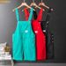 Pure Men's Workwear Jumpsuit With Straps, Summer Trendy Brand Khaki Shorts, Vintage Loose Fit Shorts For Men_mkmklike.com