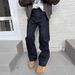 Men's Clothing Dark Blue Loose Straight Leg Jeans Classic Straight Fit Denim Jeans - Relaxed Blue Jeans For Casual Wear, Comfortable & Stylish_mkmklike.com