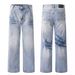 Men's Vintage Washed Straight-Leg Jeans - American Retro High-Street Denim Pants (Blue, S/M/L/XL/XXL/XXXL)_mkmklike.com