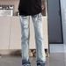 Men's Clothing Hiphop Stacked Street Rock Hip Hop High Street Multi Pocket Fit Casual Heavy Flared Jeans_mkmklike.com