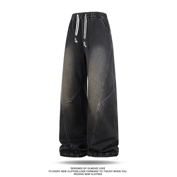 Men's Retro Wide-Leg Jeans – American Vintage Style Straight Denim Pants (Black/Blue, S-3XL)_mkmklike.com