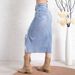 K Women's Half Skirt Denim Stretch Casual Distressed Simple Retro_mkmklike.com