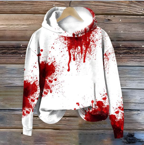 Women's Clothing Halloween New Products Women's Autumn and Winter Loose Sweater 3D Letter Printed Hooded Sweater Women_mkmklike.com