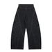 Multi-Button Eyelet Decorative Scimitar Jeans For Men, Trendy High Street Loose Design Stitched Wide-Leg Pants_mkmklike.com
