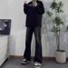 Black Micro Flared Jeans For Men In Autumn, Slim Straight Leg, Cool And High-End Pants, American High Street Pants_mkmklike.com