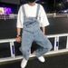 Pure Workwear Denim Overalls For Men, Student Couples, Trendy Brand, Casual Loose Fit, Plus Size, Straight-Leg Jumpsuit, Ins_mkmklike.com