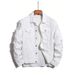 Men's Clothing Slim Fit Ripped Denim Jacket Trendy High Street Style Slight Stretch Polyester_mkmklike.com