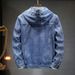 Northfold Cross-Border New 2025 Spring Street Fashion Men's Top Windproof Slim Fit Hooded Denim Jacket For Men_mkmklike.com