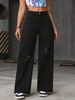 K New Loose Wide Leg Jeans Solid Color Pants_mkmklike.com