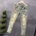 Ink Splash Distresse Nine-point Jeans For Men Slim Fit Skinny Stretch Rippe Patche Cool Street Style Personality_mkmklike.com