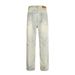 Yellow Mud Dyed Jeans Men's Punk Street Heavy Washed Vintage Slim Straight Tapered Casual Pants Versatile_mkmklike.com