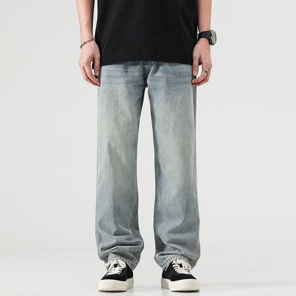 Nordmann Muqiu Clothing | Men's Jeans Trendy American High Street Retro Washed Loose Draped Straight Wide-Leg Pants_mkmklike.com