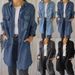 Women's Clothing Washed Denim Dress Washed Process Long Shirt Casual Jacket_mkmklike.com