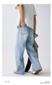 Men's Loose Fit Ripped Jeans American Style Summer Retro Trendy Light Color Wide Leg Pants Midweight Cotton Machine Washable_mkmklike.com