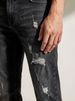 Men's Slim Fit Jeans Fashion Trend Elastic Patch Denim Trousers Mid Waist Black Long Casual Cotton Pants_mkmklike.com