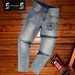 Men's Clothing High End Slim Fit Straight Leg Jeans For Men Trendy Stretch Rhinestone High Street Style Summer Spring Long Pants_mkmklike.com