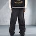 Vintage Washed Moss Green Straight-Leg Jeans – American Streetwear Distressed Denim With Hand-Painted Details (Relaxed Fit, Low Waist, No Stretch)_mkmklike.com