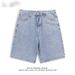 Men's Trendy Casual Hip Hop Denim Shorts Solid Color Skateboard Pants Streetwear_mkmklike.com