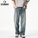 Xxbro Wear # 2025 New Summer Lyocell Tencel Drop Feel Loose Thin Jeans Men's Straight Pants_mkmklike.com