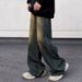 Autumn American Retro Distressed Wide Leg Jeans For Men, Loose Casual Straight Leg Trousers Trendy_mkmklike.com